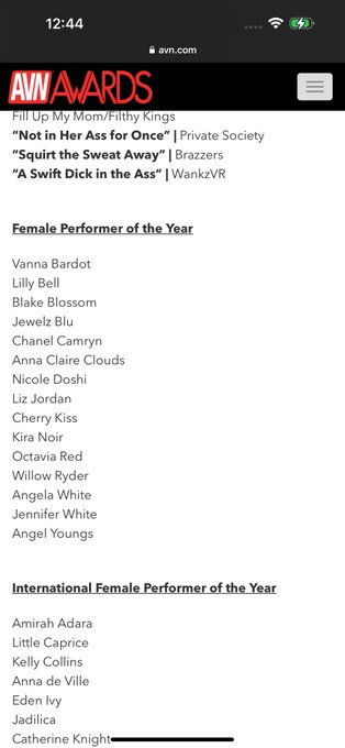 1 pic. Thank you so much for the nomination @avnawards https://t.co/vcs2Jj7Mlv