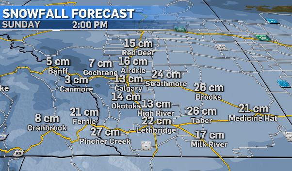 We have two air masses clashing over southern Alberta which will result in heavy snowfall for many areas tomorrow morning. Roads looking to be in terrible shape on Saturday.
#yyc #yycwx #abstorm #abwx