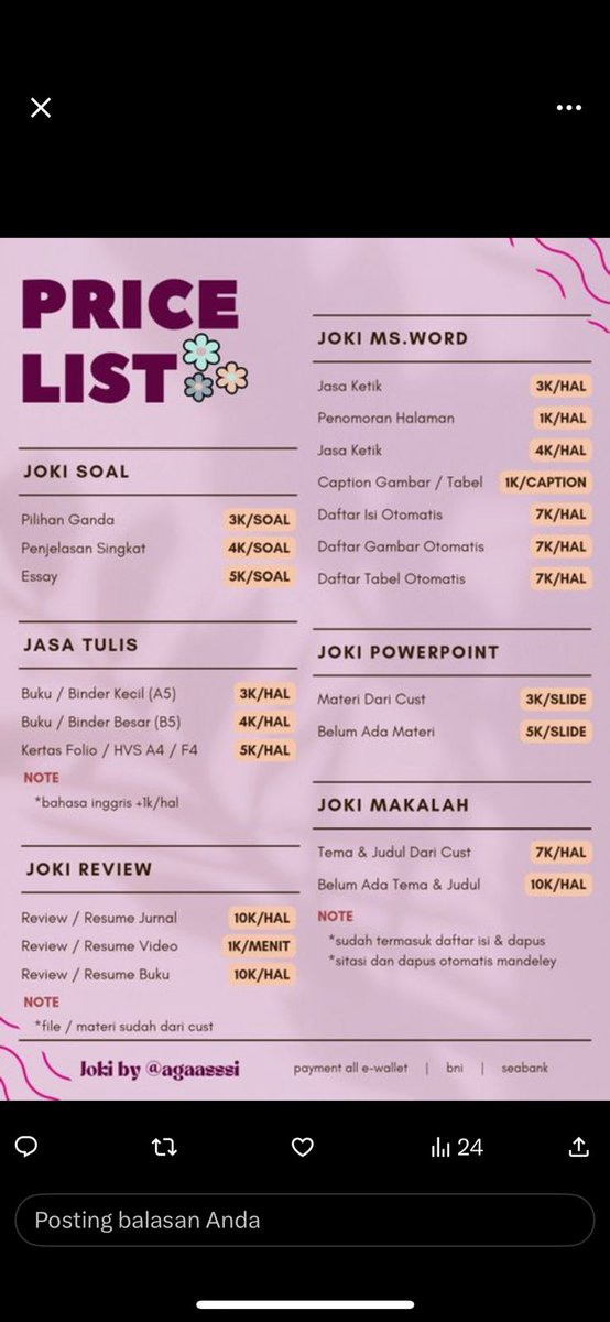 ungu | Open Joki Tulis & Tugas !!! tweet media