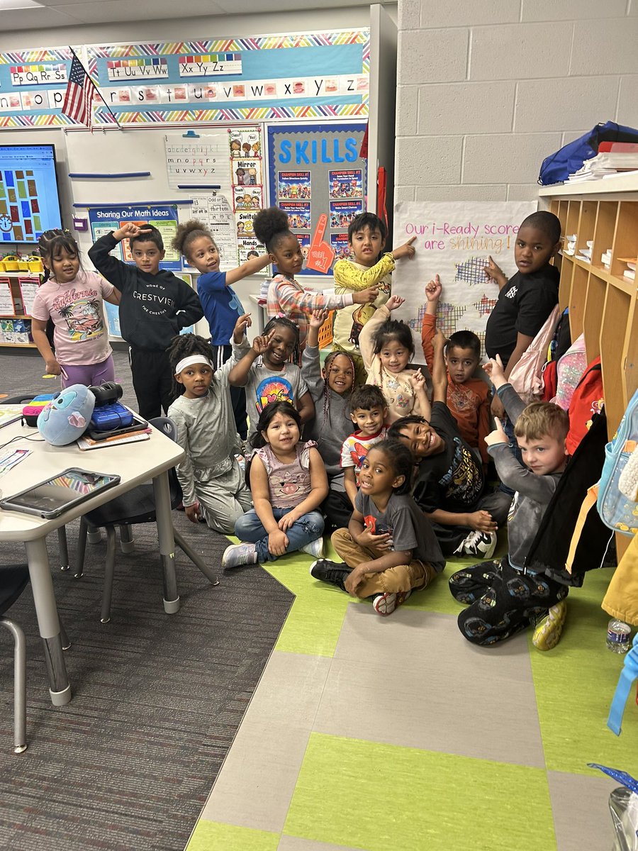 Ms. Maltbia’s first graders are rocking iReady! 🎉✨ They celebrated 100% completion on My Path with a cozy pajama party complete with pillows and snacks! Way to go, superstars! 🌟🛌🍿