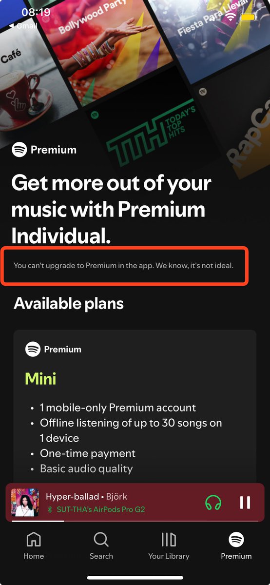 i0_iamnothing's tweet photo. มีแอปที่ไม่อยากได้ตังค์เราด้วยแฮะ
@Spotify https://t.co/875yDwiZgB