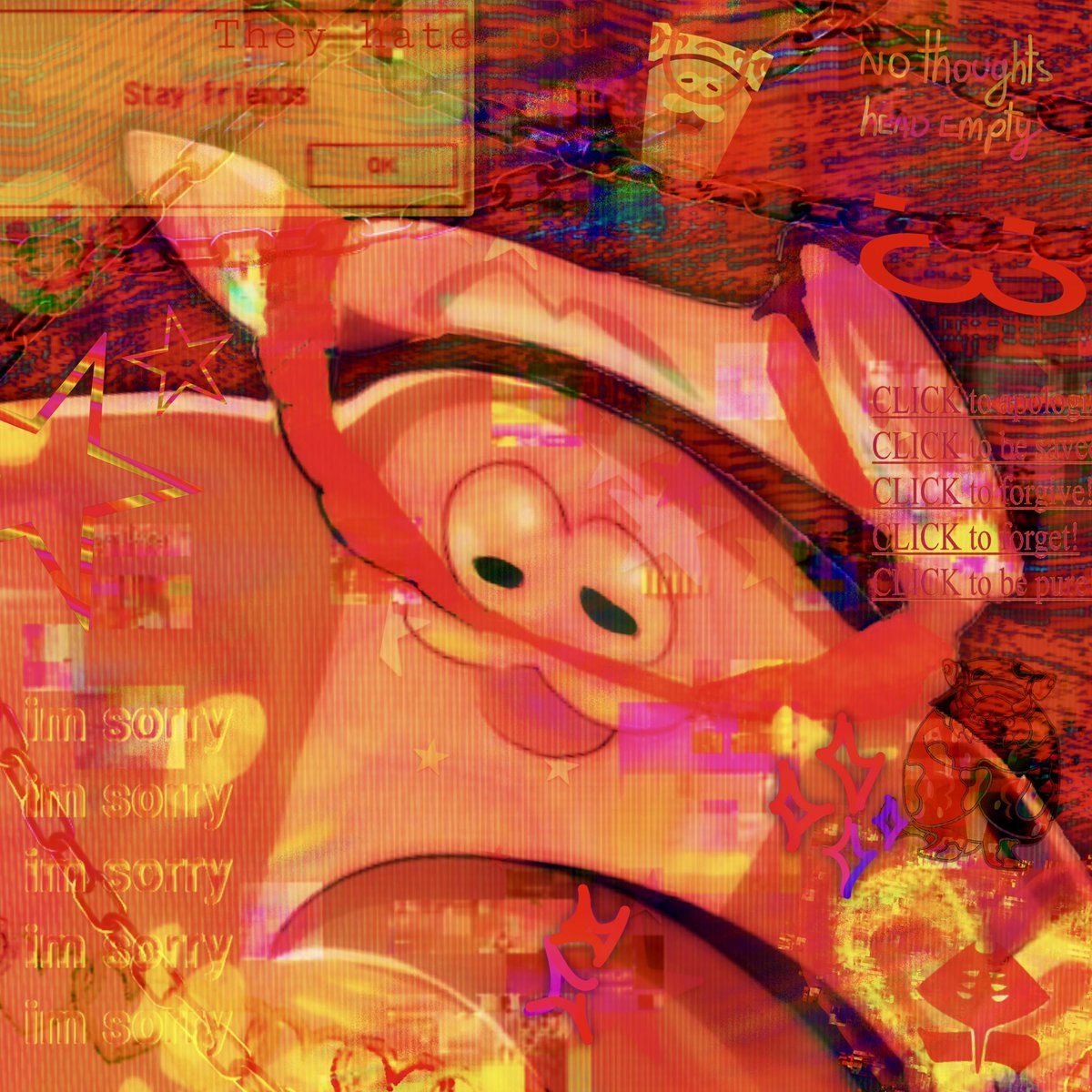 tverxe's tweet photo. i tried making those 2021 glitch pfps with deep cut . + acht 💔😇 https://t.co/BmKeeoIX1A