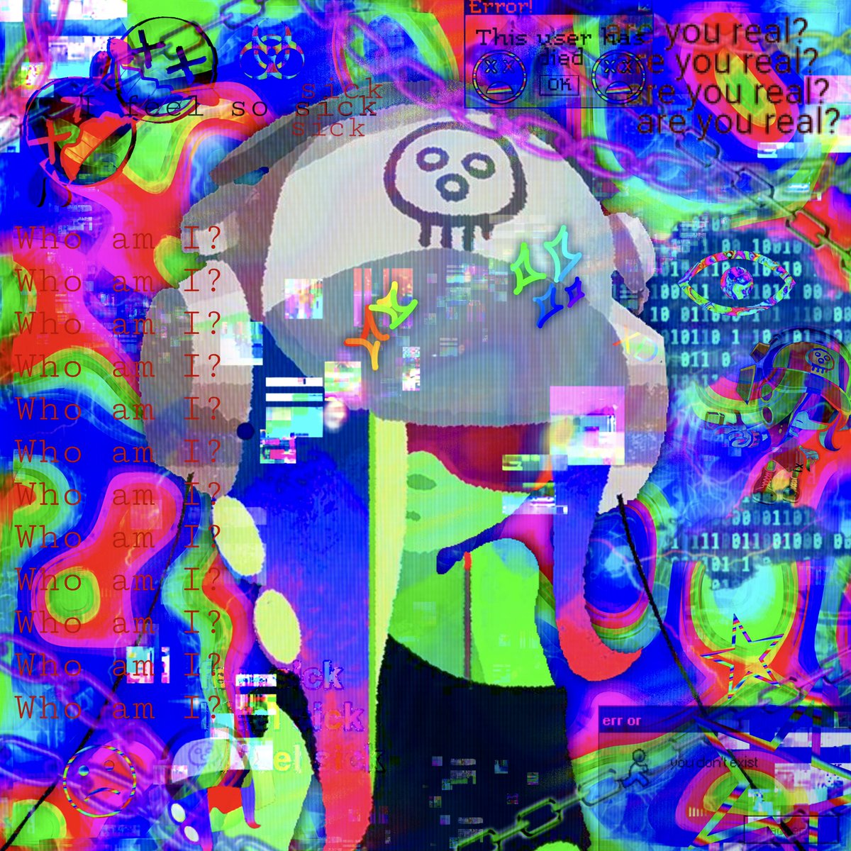 tverxe's tweet photo. i tried making those 2021 glitch pfps with deep cut . + acht 💔😇 https://t.co/BmKeeoIX1A