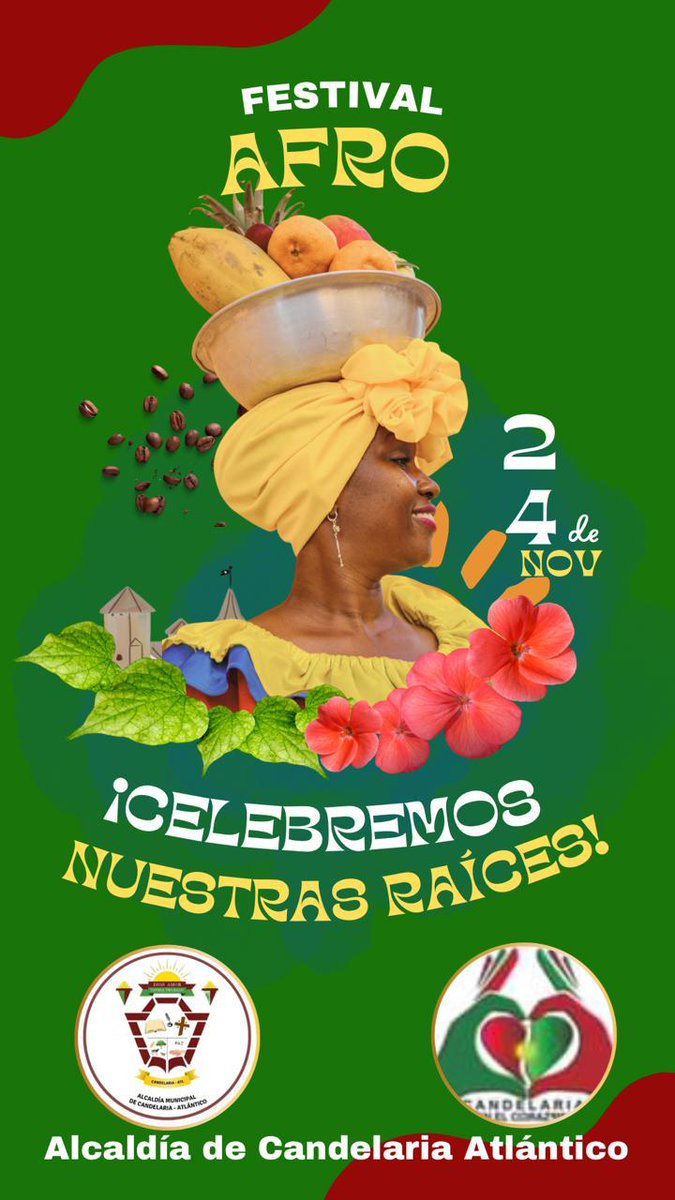 CandelariaAtl's tweet photo. Asiste y disfruta de muestras gastronómicas🍯, artísticas🎨 y de artesanías🥋, reuniendo todos los saberes ancestrales de la cultura afro🧑🏿.

📆Domingo 24 de noviembre 
🕒3:00 p.m.
📍Plaza principal

¡Asiste y recibe un trenzado gratis para indicar la ruta de la felicidad💇🏿! https://t.co/071KIPBeCl