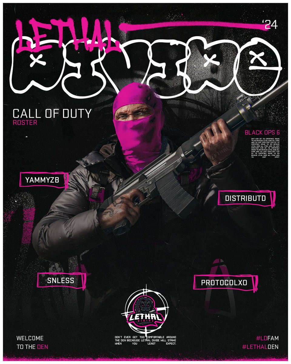 Since the beginning we’ve always strived for a family-like atmosphere, trust and honesty. These 4 gentlemen have embodied that since day one of MW3 and were happy to bring them back! 

Welcome BACK Lethal Divide CoD!
<a href="/YammyZB/">Zion🔥</a>🐍
<a href="/Distributd/">Christian</a>🐍
<a href="/ProtocolXO/">Protocol</a>🐍
<a href="/SNLESS/">Zack</a>🐍
#LDFam