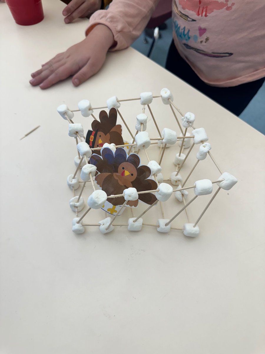 HoldenTheTech's tweet photo. First graders successfully engineered turkey cages using toothpicks and marshmallows! 🦃🛠️ Who knew Thanksgiving could be so STEM-tacular? #STEMChallenge #ThanksgivingFun #EngineeringMinds https://t.co/hR6t0l4Xzn