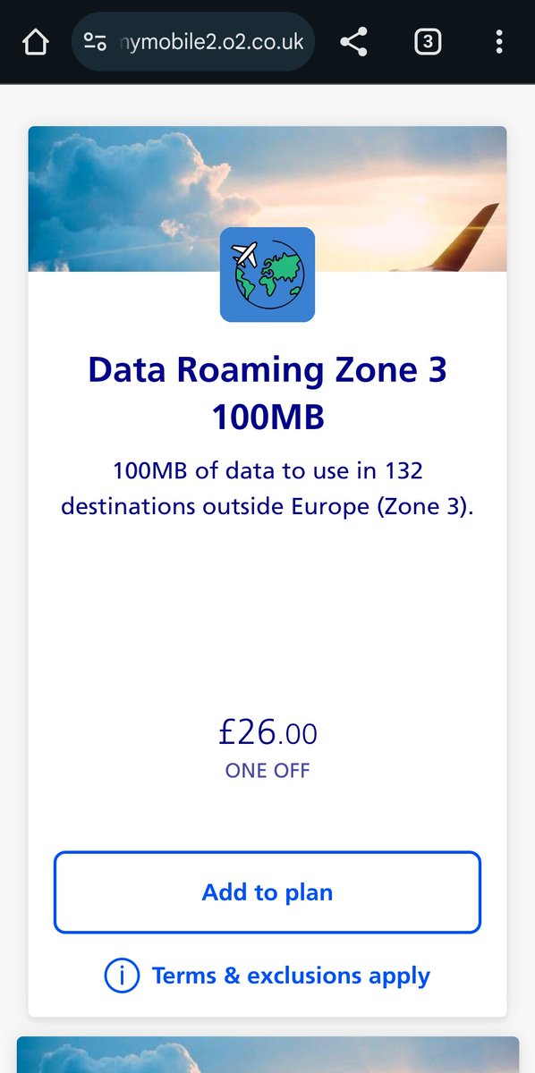 AktharHussain's tweet photo. Landed at Jaddah Airport Saudi Arabia. Thought I'd check what Roaming offers I have from @O2  ...how can O2 think that this is a a good bolt on? Are you serious?! 🤔 £26 for 100MB! That will go in seconds  🤷🏽‍♀️ https://t.co/5FSvTON7jq