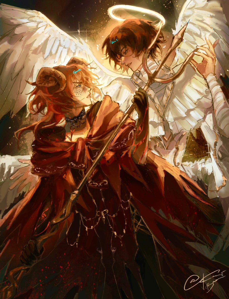 Angel devil skk i forgot to post on here lmfao uhm!!! Instagram saw it first

#skk #dazai #chuuya #bsd