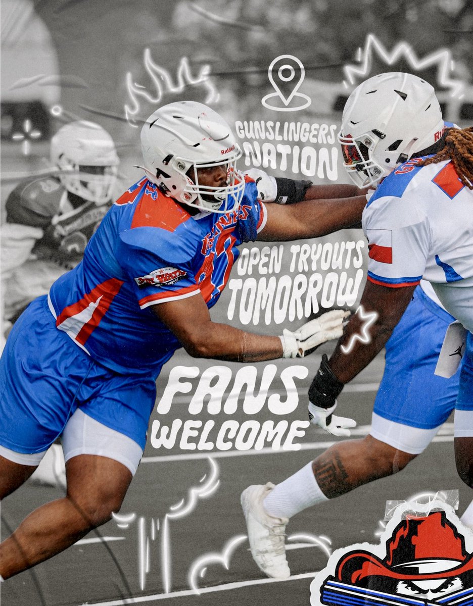 🗣️ ᴄᴀʟʟɪɴɢ ᴀʟʟ 𝙂𝙪𝙣𝙨𝙡𝙞𝙣𝙜𝙚𝙧𝙨 𝙁𝙖𝙣𝙨! 
🫵🏼 We invite you to our open tryouts tomorrow at our facility! What to expect:
   • Food available from several of our partners
   • Exclusive Gunslingers merch
   • Experience not only the tryouts, but the live broadcast of