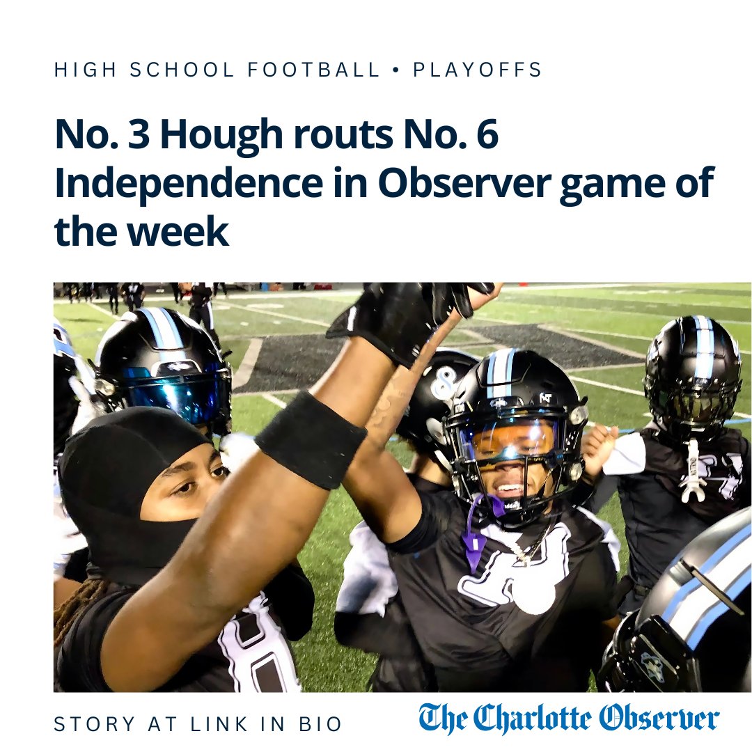 Hough High made a monster statement in The Charlotte Observer high school football game of the week vs. Independence

✍️ <a href="/langstonwertzjr/">Langston Wertz Jr.</a>; <a href="/JRWalk22/">Richard Walker</a>
📸(the great) <a href="/jsiner/">Jeff Siner</a>

charlotteobserver.com/sports/high-sc…