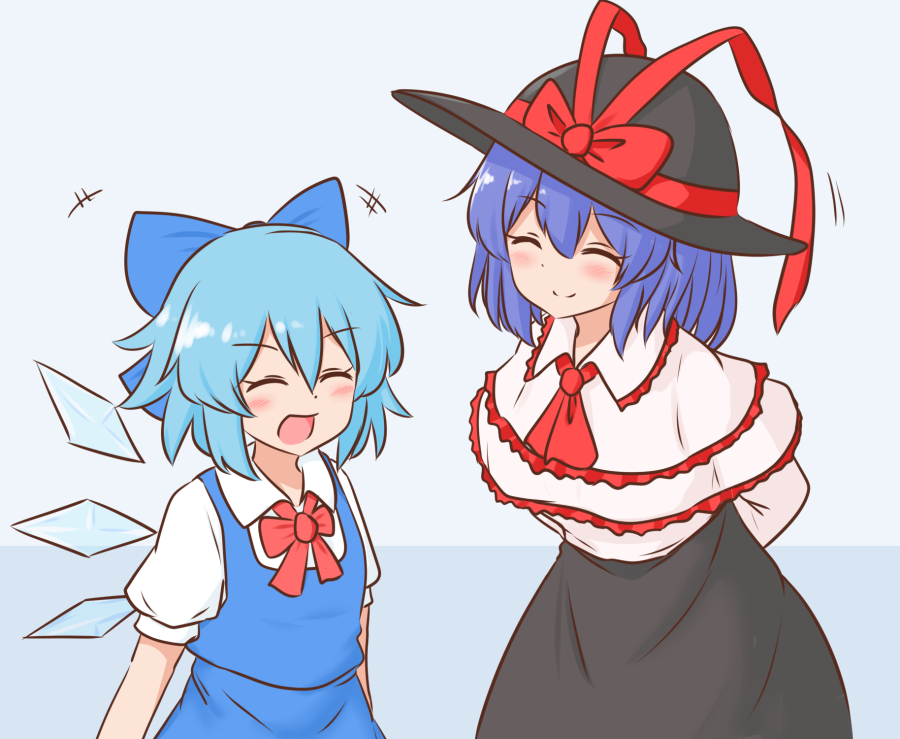 チルノ(東方Project) ,永江衣玖 「Skebご依頼で描きました 衣玖さんとチルノ 」|いすぃのイラスト