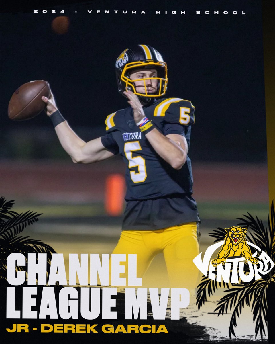 VHS Cougar Football (@venturafootball) on Twitter photo Congratulations to <a href="/DerekGarcia_5/">Derek Garcia</a> for being named All Channel League Most Valuable Player!!!
<a href="/vcspreps/">VCS Preps</a> <a href="/vcsjoecurley/">Joe Curley</a> <a href="/VCSDominic/">Dominic Massimino</a> <a href="/DerryEads/">Derry Eads</a> <a href="/TheAcornSports/">Acorn Sports</a> <a href="/CoachTimGarcia/">Tim Garcia</a> <a href="/Tarek_Fattal/">Tarek Fattal</a> <a href="/latsondheimer/">eric sondheimer</a> <a href="/vhscougars/">Ventura High School</a> <a href="/vhs_cougars/">VHS Cougar Athletics</a> <a href="/boostersvhsfb/">VHS Football Boosters</a> <a href="/805HSFB/">805 High School Football</a> Congratulations to <a href="/DerekGarcia_5/">Derek Garcia</a> for being named All Channel League Most Valuable Player!!!
<a href="/vcspreps/">VCS Preps</a> <a href="/vcsjoecurley/">Joe Curley</a> <a href="/VCSDominic/">Dominic Massimino</a> <a href="/DerryEads/">Derry Eads</a> <a href="/TheAcornSports/">Acorn Sports</a> <a href="/CoachTimGarcia/">Tim Garcia</a> <a href="/Tarek_Fattal/">Tarek Fattal</a> <a href="/latsondheimer/">eric sondheimer</a> <a href="/vhscougars/">Ventura High School</a> <a href="/vhs_cougars/">VHS Cougar Athletics</a> <a href="/boostersvhsfb/">VHS Football Boosters</a> <a href="/805HSFB/">805 High School Football</a>
