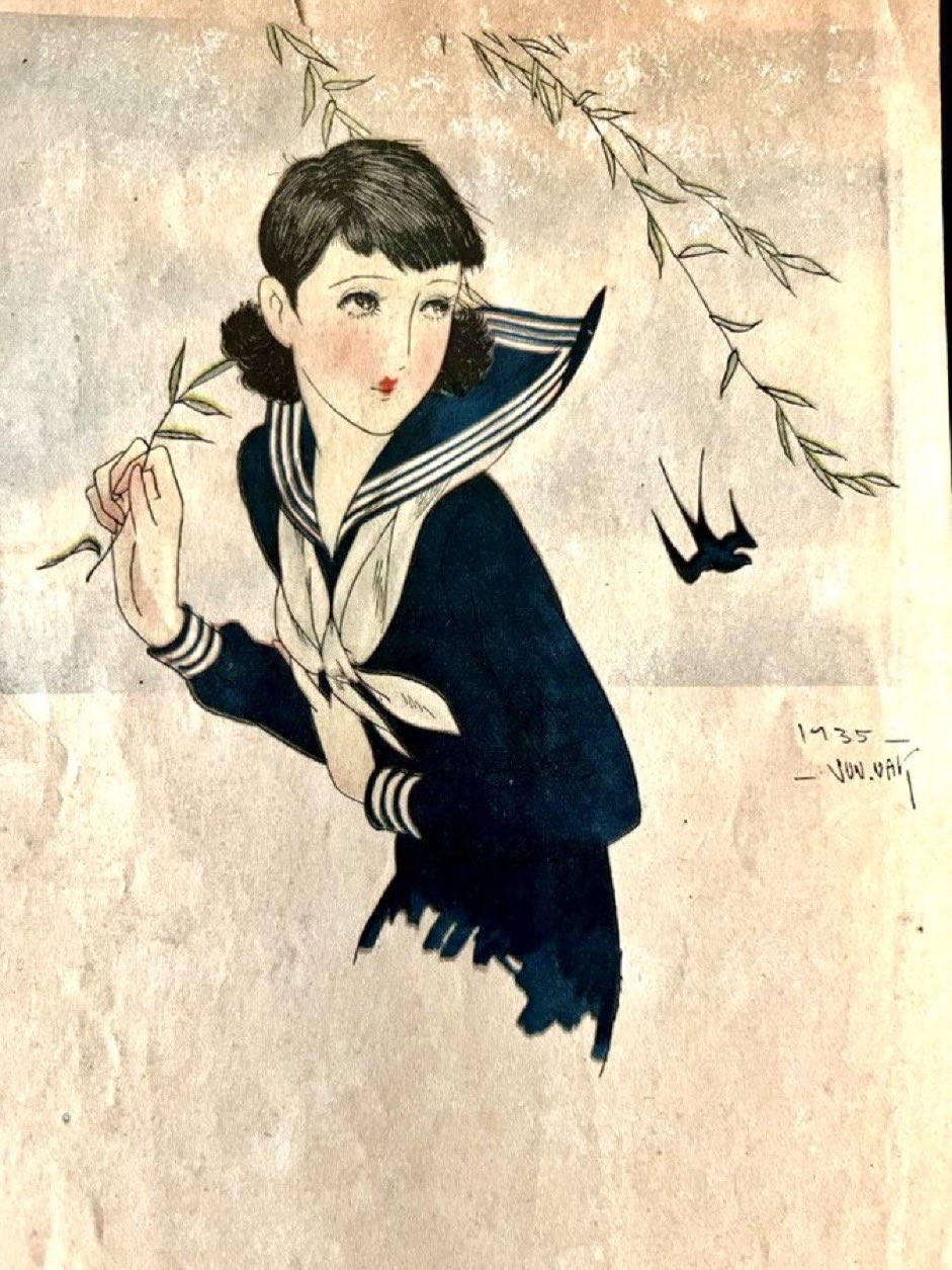 中原淳一｢自筆画色紙｣ | 山田書店美術部オンラインストア