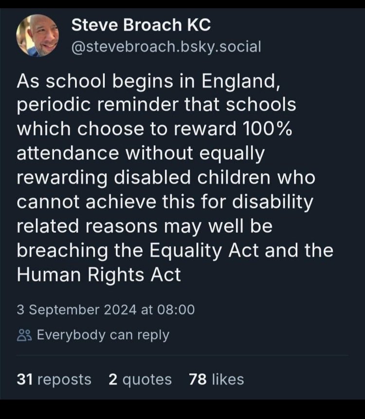 Parents may wish to remind schools!!