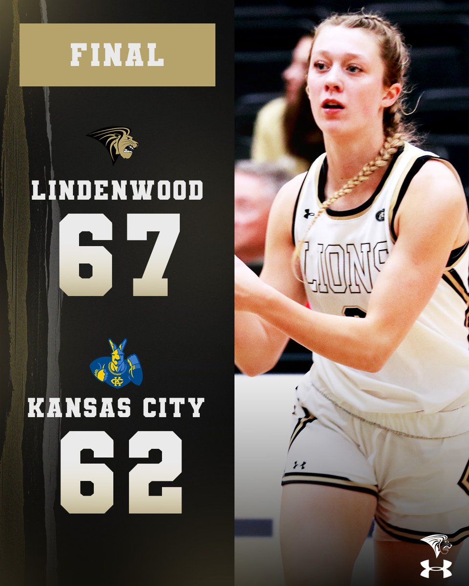 𝐅𝐈𝐍𝐀𝐋

Lindenwood - 67
Kansas City - 62

Lions WIN a cross-state battle at Kansas City after Gracy Wernli scored a season-high 16 points🦁🏀

#RespectTheWood