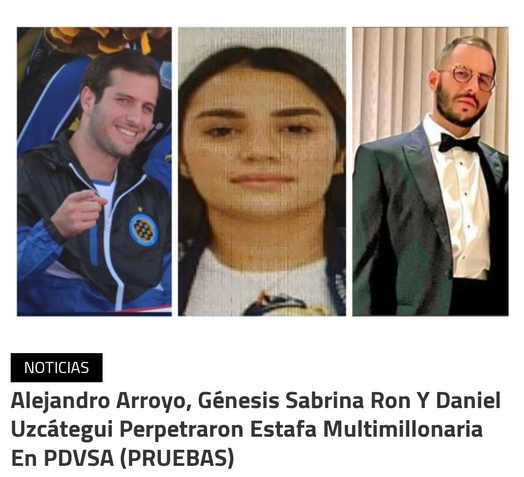 💡 Conozca a Génesis Sabrina Ron Solano y a sus cómplices en una de las  estafas millonarias que perpetró al frente de la vicepresidencia de  comercio en PDVSA ⛽ https://t.co/nd2Y532K4X