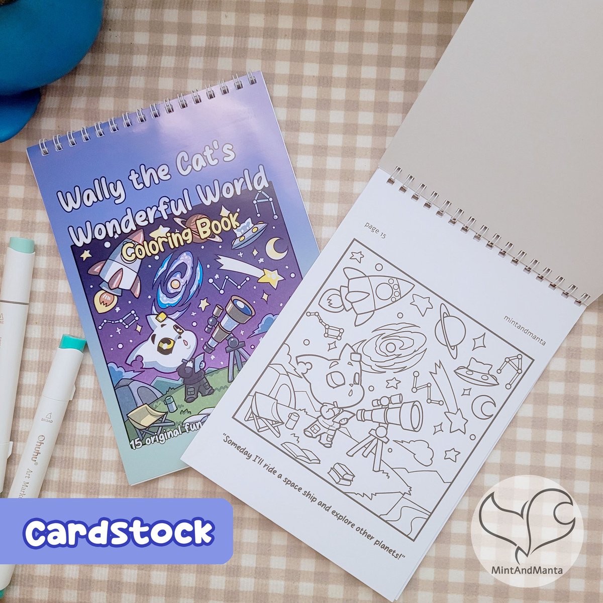 MintAndManta's tweet photo. New Coloring book to add to your coloring book collection! ! ✨️

Wally the Cat's Wonderful World coloring book is now also available in bigger size for a more fun, relaxing, and enjoyable coloring experience! 

Visit our shop! ૮꒰ ˶• ༝ •˶꒱ა ♡
#coloringbooks https://t.co/eTBVFpXsTo