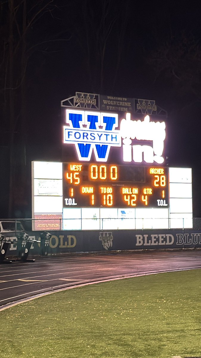 WestForsythFootball (@westforsythfb) on Twitter photo The longer we play, the longer we’ll be remembered. Your Wolverines are victorious tonight and move on to the quarterfinals.
Final
West Forsyth 45
Archer 28
<a href="/ForsythSports/">FCN Sports</a>
<a href="/scoreatlanta/">SCORE Atlanta</a> The longer we play, the longer we’ll be remembered. Your Wolverines are victorious tonight and move on to the quarterfinals.
Final
West Forsyth 45
Archer 28
<a href="/ForsythSports/">FCN Sports</a>
<a href="/scoreatlanta/">SCORE Atlanta</a>