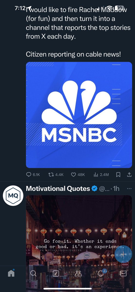 TrishaMotter's tweet photo. @iamnot_elon The placement of this motivational quote in my feed right below this post couldn’t be more perfect 😂 #itsasign https://t.co/KHwLkpRm57