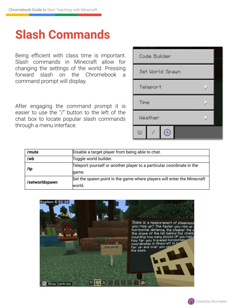 alicekeeler's tweet image. Use Slash Commands in Minecraft: Education Edition to set world settings docs.google.com/presentation/d… #MinecraftEDU #GoogleEDU
