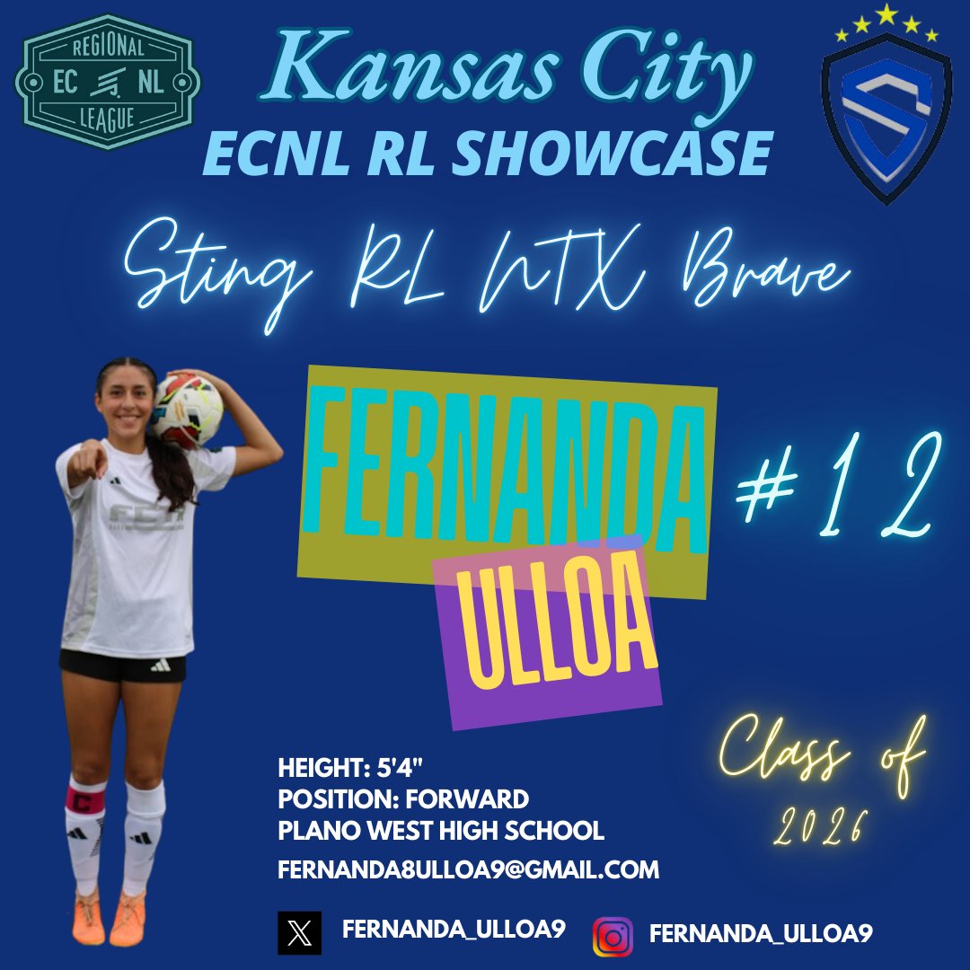 Meet our fierce and fabulous #12, Fernanda Ulloa! She’s not only one of our Captains, but also a beast on the field as a forward. Can’t wait to see her dominate at the upcoming ECNL RL Showcase in Kansas City! <a href="/fernanda_ulloa9/">fernanda ulloa</a> <a href="/StingSoccerClub/">Sting Soccer Club</a> <a href="/Coach_Bagwell_/">Lauren Bagwell</a>