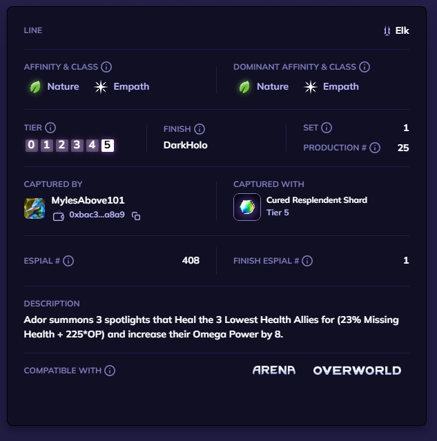 myles_above's tweet photo. Selling the very first tier 5 (of any line/stage) Dark Holo caught in the wild! 
https://t.co/ECgDSlZLAm
@KieranWarwick @illuviumio https://t.co/UmU7i1IEiq