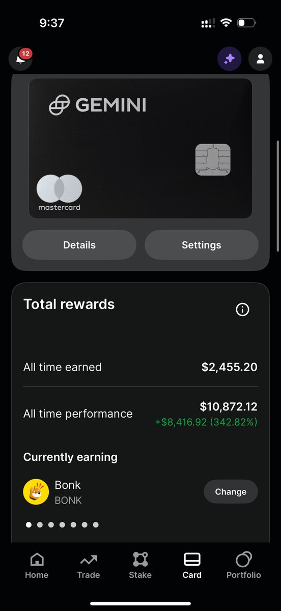 Earning $BONK as your credit card spend reward is a cheat code