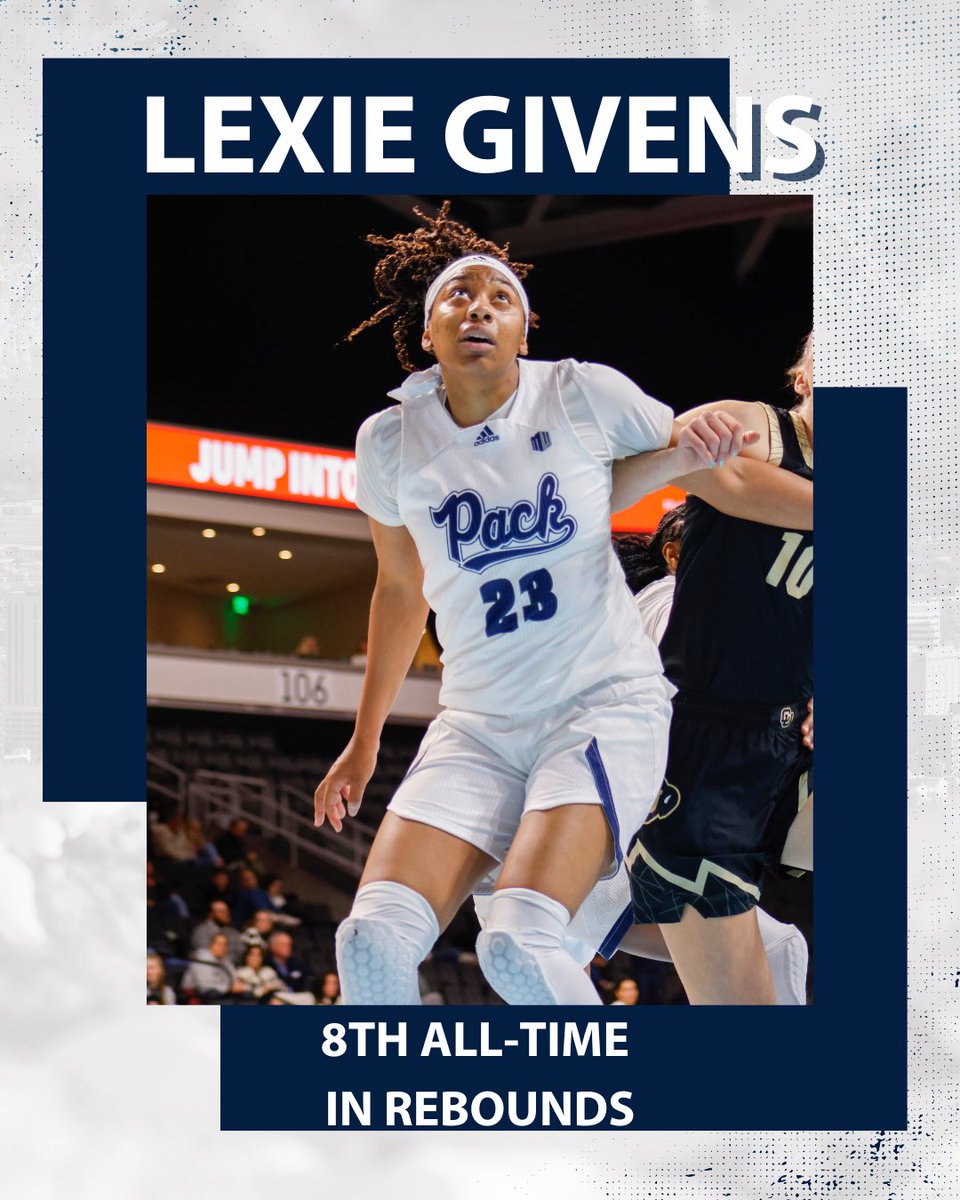 Lexie Givens now sits at eighth all-time in Nevada women’s basketball history in rebounds!! 

#BattleBorn