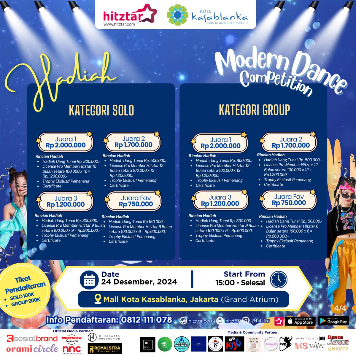 1twinkleproject's tweet photo. 🔖Batas daftar: 20 Des 2024 (*jika kuota masih tersedia)

Don’t miss out—see you there!🤗
.
.
.
#hitztartalentcompetition #hitztardancecompetition #hitztarcompetition #hitztar #talentcompetition #anakhits #anakbangsa #indonesia #lombadance #lombadancecover #lombakpop https://t.co/CvDTr9t3za