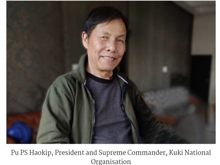 KNO President PS Haokip @SoyangHaokip, was born in Myanmar's Somra Tract. He was an illegal immigrant who initially lived in Kanjang, Nagaland, where he took advantage of the lack of #NRC to find a position as a bank clerk at the SBI Kohima office. <a href="/NBirenSingh/">N. Biren Singh</a> #ManipurViolence