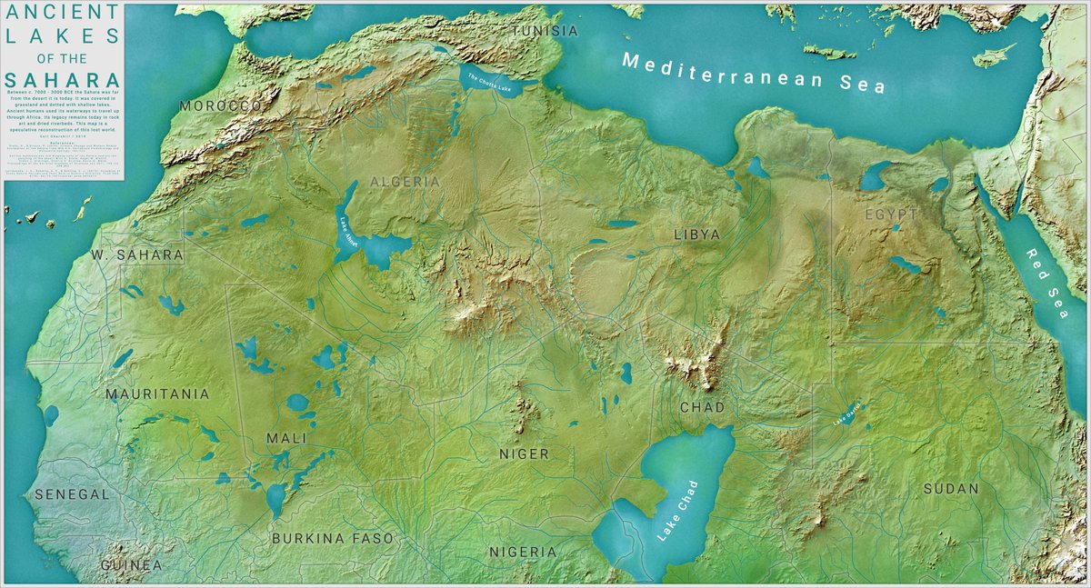Less than 10k years ago this was the Sahara (ish)

Virtually none of the ground explored

What is under all that sand?