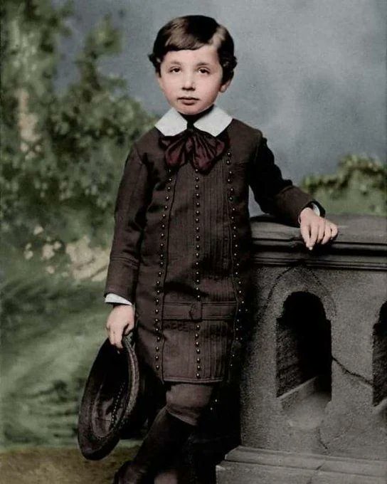 Colorized historical photos and videos that will make you feel like you're in a time machine 🧵

1.  Five-year-old Albert Einstein, 1884