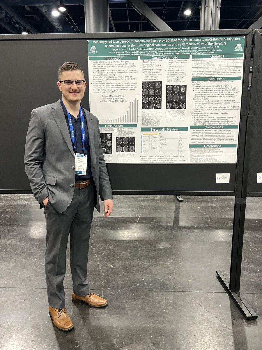 Honored to be at #SNO2024 sharing my work on metastatic GBM. What a great conference learning about advances in neuro-oncology and #Neurosurgery. <a href="/NeuroOnc/">SNO</a> #Match2026