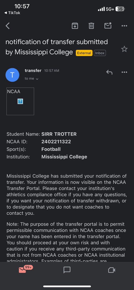 Due to football closure I have Entered the Transfer Portal #whereshome?