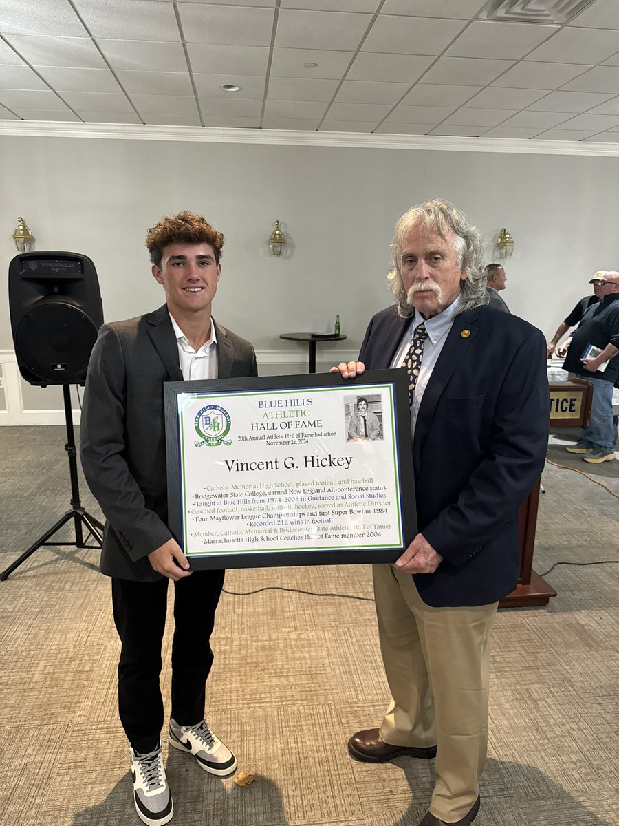 Sean Hickey II (@seanhickeyqb) on Twitter photo Up in Boston for my Grandpa’s <a href="/VincentHickey8/">Vincent G Hickey Jr.</a> 4th Hall of Fame Induction. 34 year as a coach at Blue Hills! We are proud of you Grandpa! <a href="/BlueHillsFootb1/">Blue Hills Football</a> <a href="/BSU_Football_/">BSU Football</a> <a href="/CathMemKnights/">Catholic Memorial Knights</a> <a href="/Andy_Villamarzo/">Andy Villamarzo</a> <a href="/PascoCountyFB/">PascoCountyFB</a> <a href="/CJBennett_08/">The Stable</a> <a href="/QBcoach1/">Chip Bennett</a> <a href="/BostonGlobe/">The Boston Globe</a> Up in Boston for my Grandpa’s <a href="/VincentHickey8/">Vincent G Hickey Jr.</a> 4th Hall of Fame Induction. 34 year as a coach at Blue Hills! We are proud of you Grandpa! <a href="/BlueHillsFootb1/">Blue Hills Football</a> <a href="/BSU_Football_/">BSU Football</a> <a href="/CathMemKnights/">Catholic Memorial Knights</a> <a href="/Andy_Villamarzo/">Andy Villamarzo</a> <a href="/PascoCountyFB/">PascoCountyFB</a> <a href="/CJBennett_08/">The Stable</a> <a href="/QBcoach1/">Chip Bennett</a> <a href="/BostonGlobe/">The Boston Globe</a>