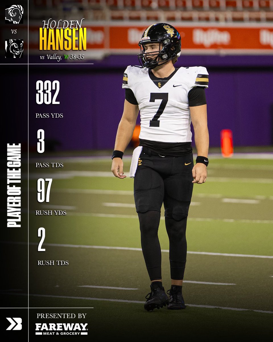 Holden Hansen is your player of the game presented by fareway! 🔥🔥

#iahsfb