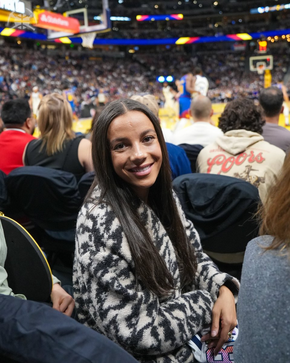 nuggets's tweet photo. Colorado native and Gold medalist @MalPugh courtside tonight 🥇

@USWNT https://t.co/JXi6N7aAvx