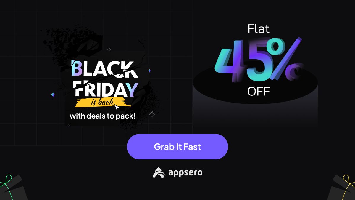 appserowp's tweet photo. WordPress devs, it's deal time! 

🚀 Get FLAT 45% OFF on Appsero premium plans this Black Friday. Save big, code smarter! 💰✨

Get it now: https://t.co/NqS0sJ7Qxz 

 #BlackFriday #Appsero https://t.co/D8shWIE9cl