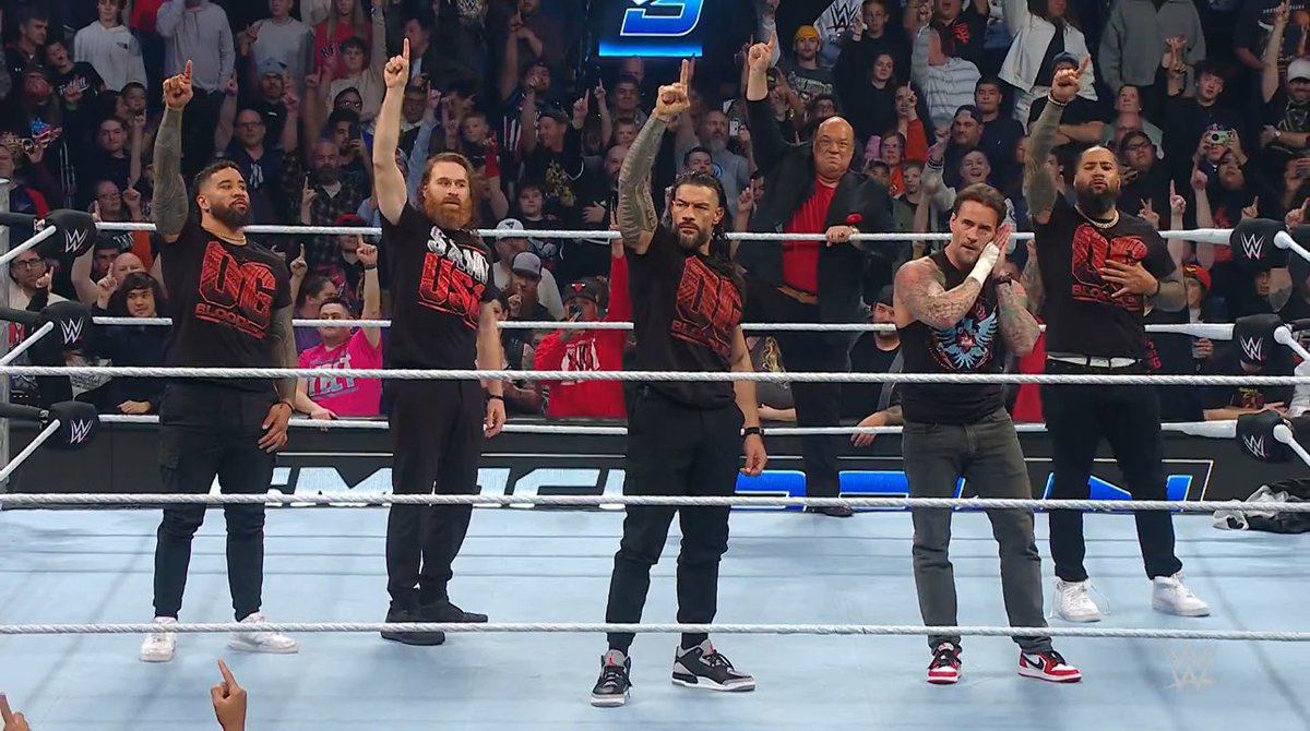 WrestleOps's tweet photo. The OG Bloodline and CM Punk. https://t.co/XOIa1OkP8p