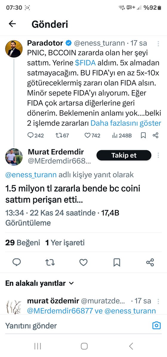 #bccoin 6.5$ şuan 0.26$ #fida ile kurtarmak için 5x değil 25x lazım. Herkes Boğa beklerken takipçileri zarar kurtarma derdinde. Az bilgi ile bunlardan daha mantıklı karar verebilirsin. Token in grafigine bakın, sahiplerini ve destekçilerini araştırın ve beyaz sayfalarını okuyun.