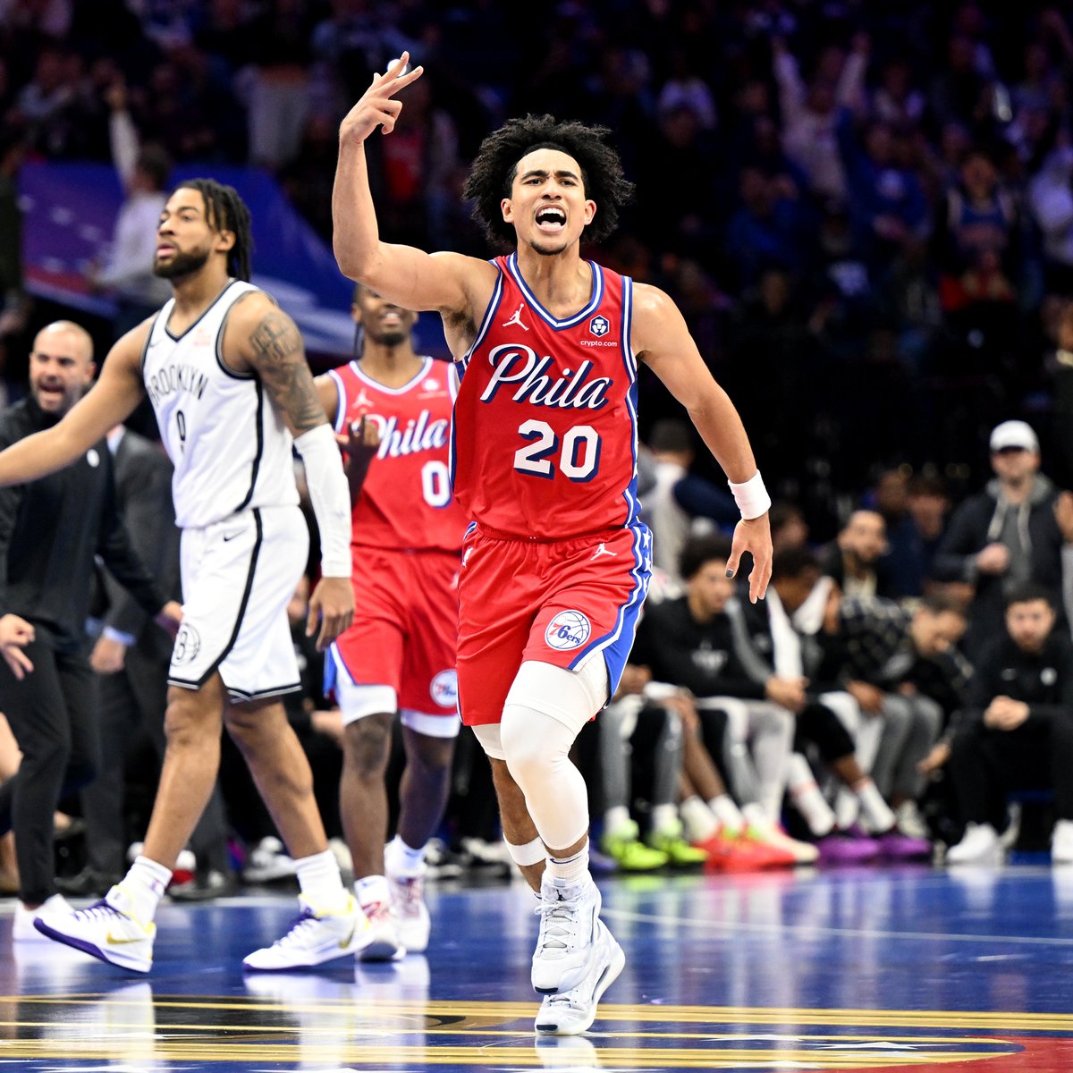 nbastats's tweet image. Jared McCain (24 3PM) has recorded the most 3-pointers made through the first 5 starts of a player's career in NBA history!