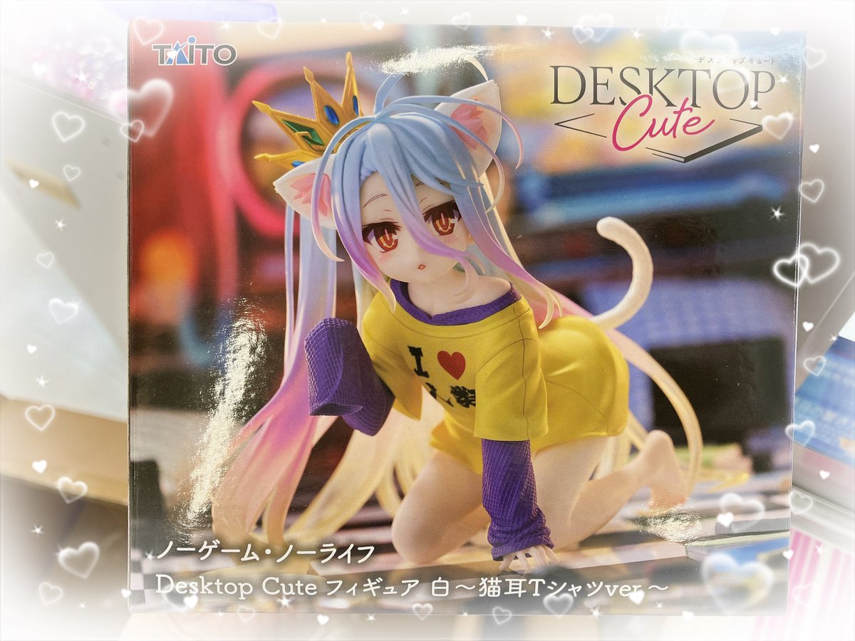 ノーゲーム・ノーライフ Desktop ひくく Cute フィギュア 白～猫耳T  