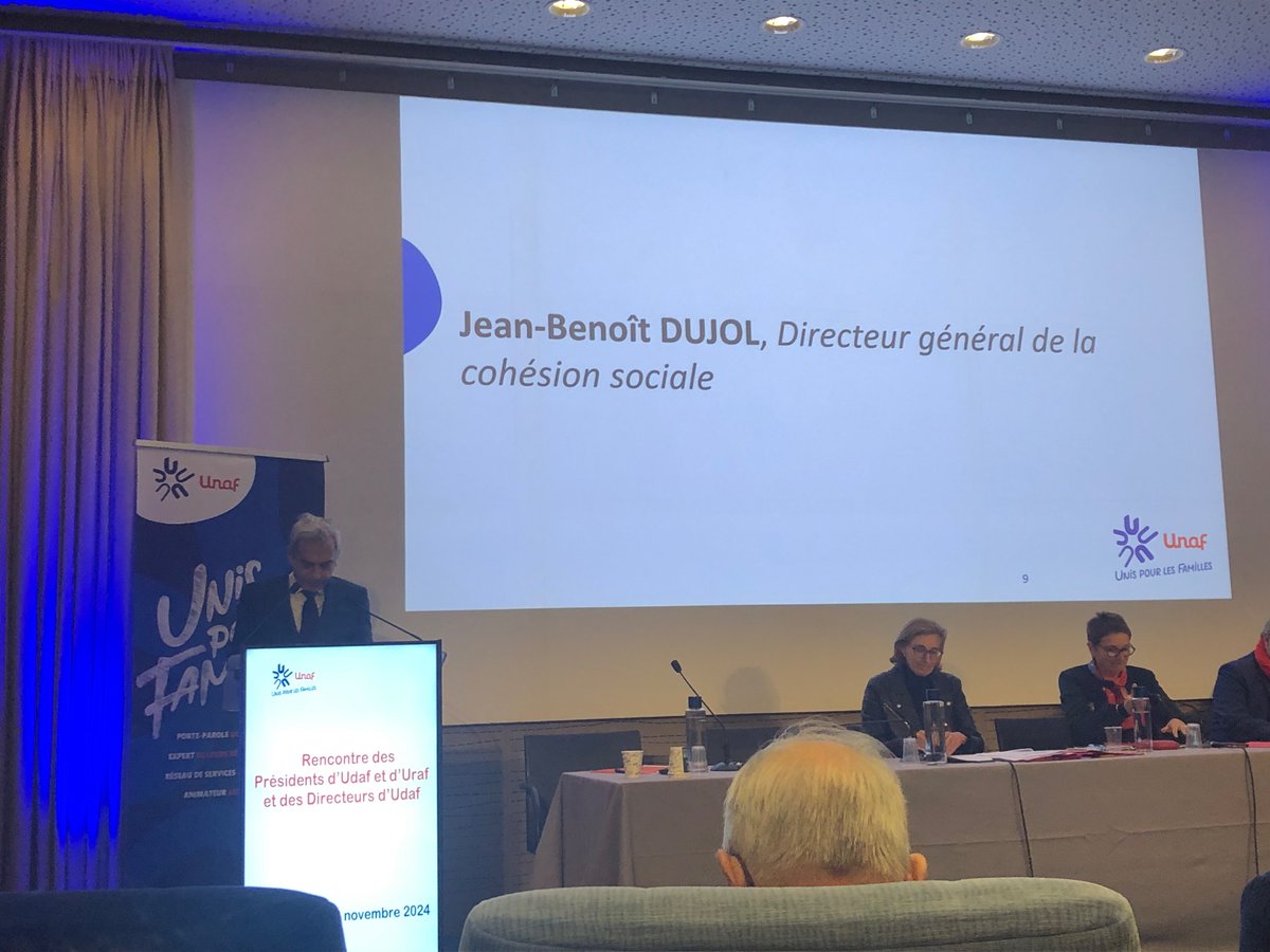 Udaf12's tweet photo. Intervention de Jean-Benoît DUJOL, Directeur général de la cohésion sociale, lors de la rencontre des Présidents et Directeurs d‘Udaf ce samedi à Paris. https://t.co/A8n1gasOtM