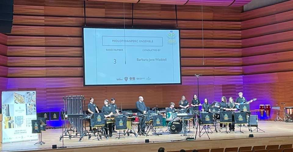 Good luck to <a href="/MidlothianPerc/">MidlothianPerc Project</a> ensemble, performing in Perth this morning at the @SBBA Percussion Youth Championships - safe travels home in the snow ❄️