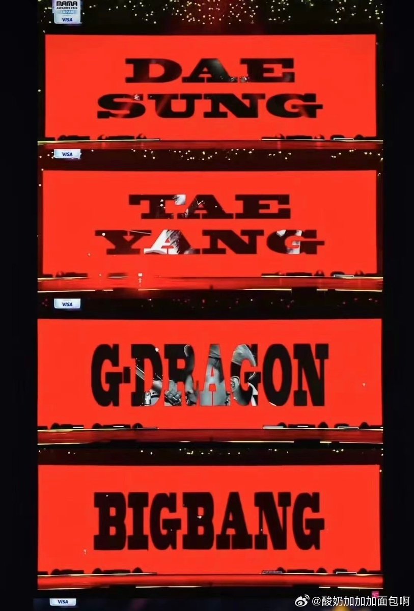 8KLIFE's tweet photo. DAESUNG
TAEYANG
G-DRAGON
BIGBANG

RETURN OF THE KINGS
#GDRAGONisBACK 
#GDRAGONxMAMA2024 
#BIGBANGxMAMA2024 https://t.co/1onQbZYufq