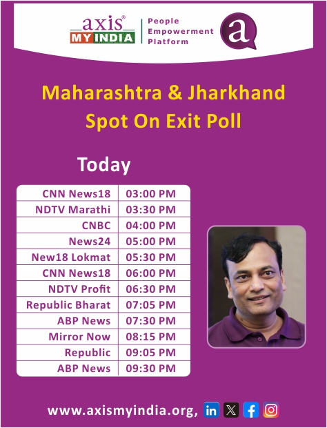 Watch <a href="/PradeepGuptaAMI/">Pradeep Gupta</a>, CMD - <a href="/AxisMyIndia/">Axis My India</a> discussing Spot-On Exit Poll Prediction in Maharashtra &amp; Jharkhand AE 2024

Exit Poll turns Exact Poll once again!

#MaharashtraElection2024 #JharkhandElection2024 #ExitPolls