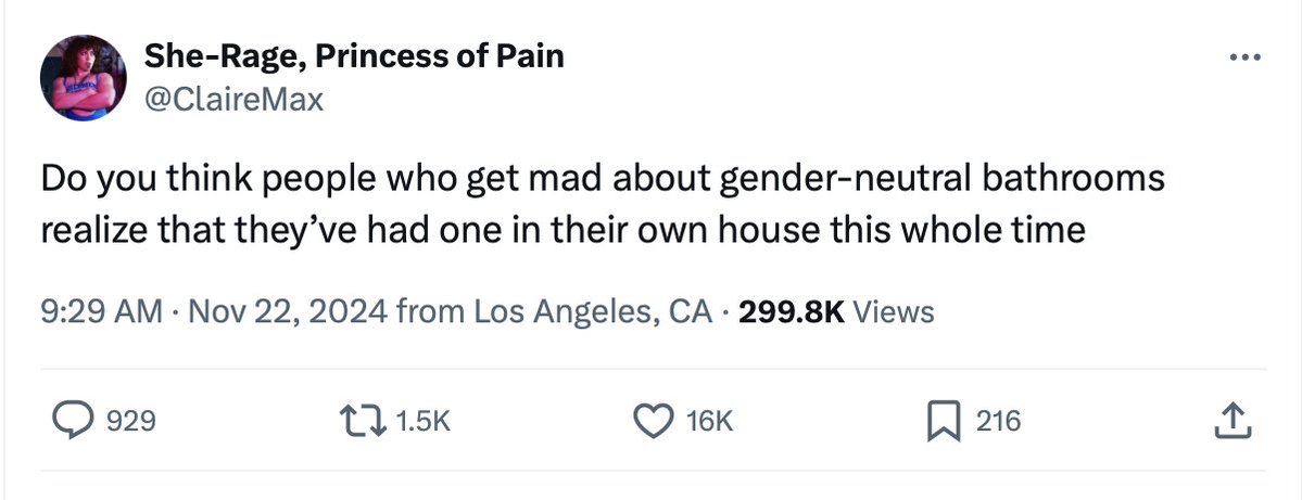 jk_rowling's tweet image. This is such a clever, original argument! I get it now! I've got a gender-neutral bed in my house too, so anyone should be able to come sleep in it with me! I've got a gender-neutral front door and gender-neutral windows, too - henceforth I'll leave them open! Thank you!🤯