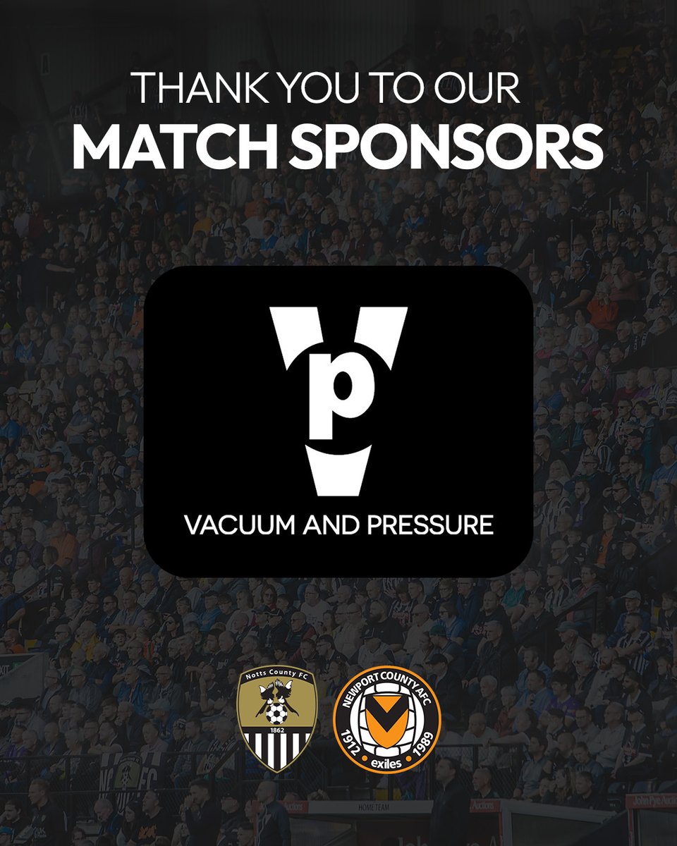 Today's match sponsor, Vacuum &amp; Pressure Ltd, is one of the largest independent vacuum pump and blower distributors in the UK.

Their expertise within the market is immense and with over 150 years' collective team knowledge, you can be sure that your equipment is in safe hands.