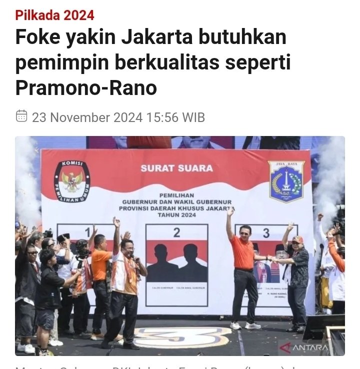 _CayoPerico's tweet photo. Kita yakin bahwa Jakarta memerlukan pimpinan yang punya kualitas tertentu," kata Foke

Foke menilai sebagai mantan pemimpin, dirinya tidak akan memberikan kota Jakarta dipimpin oleh mereka yang tidak cocok dengan keyakinan.

#03jakartamenyala #jakartamenyala #pramdoel https://t.co/qm2WxctlXY