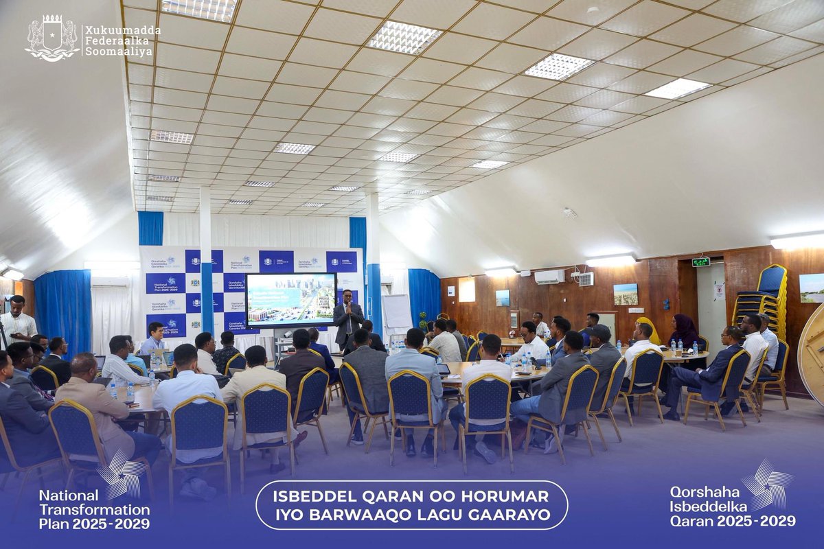 NTPSomalia's tweet photo. Federal Member States join the National Transformation Plan (NTP) preparation in Mogadishu. Their input will shape the 2025-2029 plan, focusing on economic growth, infrastructure, and governance through inclusive consultations. #SomaliaNTP https://t.co/xpvoYAnUFX
